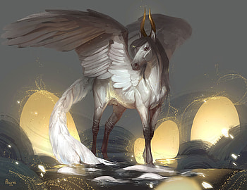 Fantasy, Art, Wings, Horns, Pegasus HD wallpaper