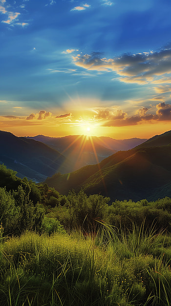 In the hills, horizon, hill, nature HD phone wallpaper