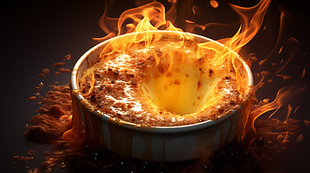 Flaming Crème Brûlée - Delicious Dessert Backgrounds, food, crème brûlée HD wallpaper