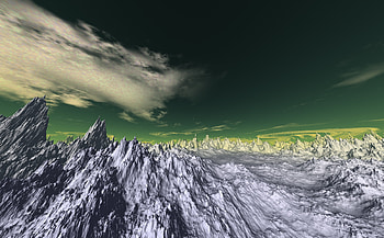 3d Snow Panaromic Mountains, mountains, snow, 3d HD wallpaper
