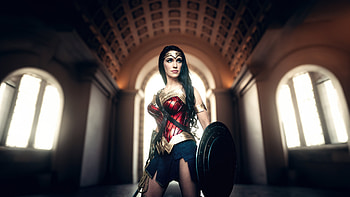 Warrior Princess A Captivating Wonder Woman Girl Cosplay, wonder-woman, superheroes, cosplay, girls, model HD wallpaper
