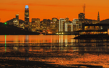 San Francisco at Night, night, san francisco, sunset, lights HD wallpaper