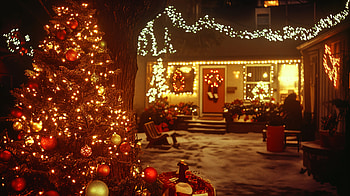 Vintage Christmas Magic in Ultra, Christmas, vintage christmas, holiday decorations, light, snow HD wallpaper