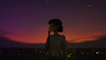 Lofi Smoking Girl , smoking, artist, artwork, digital-art HD wallpaper