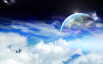 Moon in clouds, moon, space, sky, nature, cloud HD wallpaper