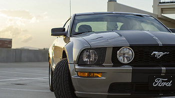 Ford Mustang GT, Front view, Headlight focus, Captivating aesthetics HD wallpaper
