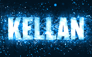 Happy Birtay Kellan, , blue neon lights, Kellan name, creative, Kellan Happy Birtay, Kellan Birtay, popular american male names, with Kellan name, Kellan HD wallpaper