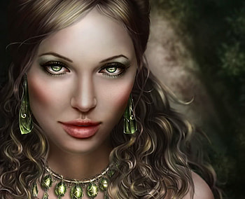 Green, paint, girl, cg HD wallpaper