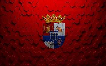 Flag of Segovia, honeycomb art, Segovia hexagons flag, Segovia 3d hexagons art, Segovia flag HD wallpaper