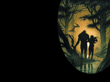 Swamp Thing & Abbey, thing, fantasy, comic, swamp, abbey HD wallpaper