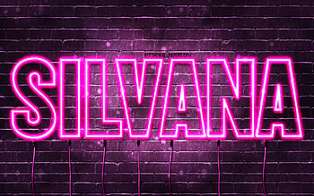 Silvana, , with names, female names, Silvana name, purple neon lights, Silvana Birtay, Happy Birtay Silvana, popular italian female names, with Silvana name HD wallpaper