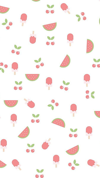 Red popsicle pattern, red popsicle, cherry, watermelon HD phone wallpaper