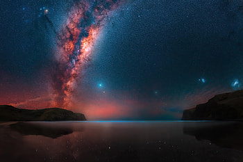 Milky Way Rises At A Remote Bay Near Christchurch , milky-way, nature, sky, galaxy HD wallpaper