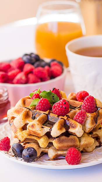 Delectable waffles, Foodie's delight, Brunch favorite, Comforting flavors HD phone wallpaper