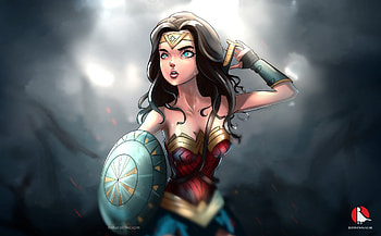 Wonder Woman Cartoon Artwork, wonder-woman, artwork, artist, digital-art, superheroes, artstation HD wallpaper