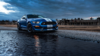 2020 Ford Mustang, blue car HD wallpaper