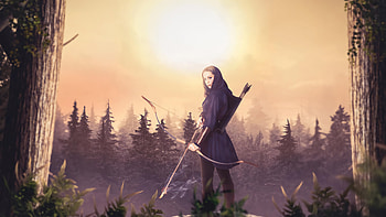 Huntress Girl , artist, artwork, digital-art, deviantart HD wallpaper