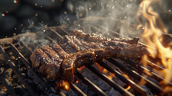 Sizzling Steak on BBQ Grill, bbq, Grill, steak, smoke HD wallpaper