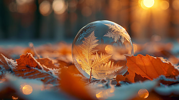 Autumnal Bubble Reflection, bubble HD wallpaper