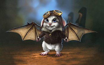 Fantasy, Wings, Rabbit, Pilot, Bat HD wallpaper