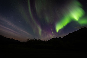 Nature, Stars, Night, Mountain, Starry Sky, Northern Lights, Aurora Borealis, Aurora HD wallpaper