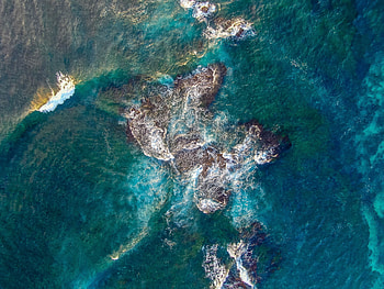 Nature, Water, Sea, Waves, View From Above, Reef HD wallpaper