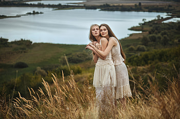 Two Women In Amidst Nature Beauty, girls, model HD wallpaper