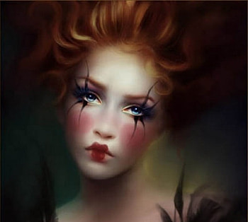 Marionette, girl, redhead, fantasy, painted HD wallpaper