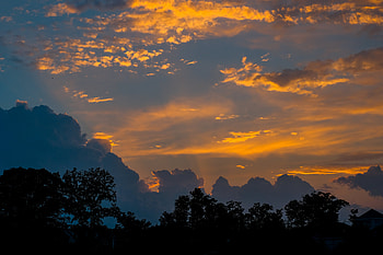 Landscape, Nature, Trees, Sunset, Clouds, Silhouettes HD wallpaper