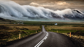 Road, tar, graphy, cloud HD wallpaper
