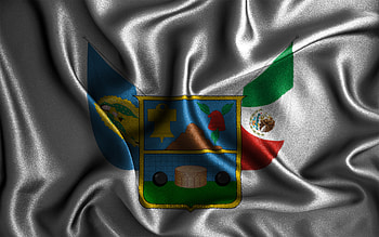 Hidalgo flag, , silk wavy flags, mexican states, Day of Hidalgo, fabric flags, Flag of Hidalgo, 3D art, Hidalgo, North America, States of Mexico, Hidalgo 3D flag, Mexico HD wallpaper