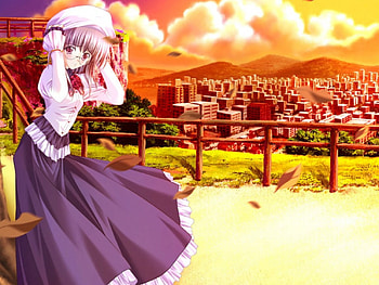 Anime girl, girl, sky, anime, dress HD wallpaper