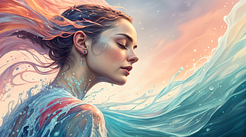 Sister Serenity: A Ultra of Tranquil Beauty, sister, woman, water, portrait, wave HD wallpaper