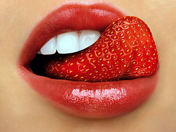 Mouth, Lips, Fantasy, Abstract, Strawberry, Tongue HD wallpaper