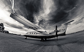 Night, Miscellanea, Miscellaneous, Bw, Chb, Plane, Airplane, Runway HD wallpaper