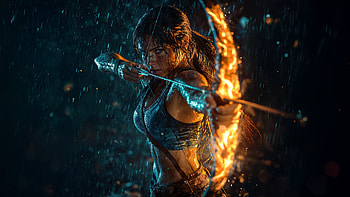 Tomb Raider Fighter, tomb-raider, lara-croft, artwork, ai, digital-art, games, video-games HD wallpaper