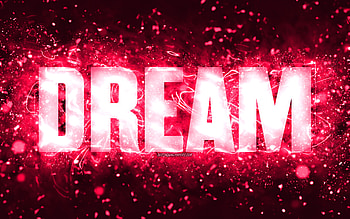 Happy Birtay Dream, , pink neon lights, Dream name, creative, Dream Happy Birtay, Dream Birtay, popular american female names, with Dream name, Dream HD wallpaper