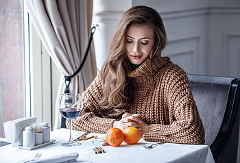 Craving for orange, women, pose, model, Orange HD wallpaper