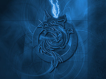 Tribal Dragon Blue., blue, dragon HD wallpaper