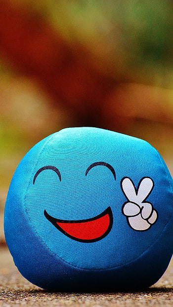 Smile Wale, Cute, Blue, Smiley Ball HD phone wallpaper