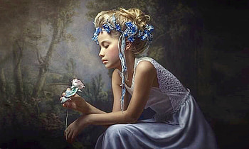 Young Beauty in a Forest , softness, Wate, Beauty, Siren, Fantasy HD wallpaper
