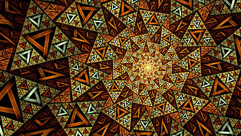 Brown Fractal Geometric Pattern Triangles Abstraction Abstract HD wallpaper