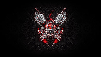 Gears of war, skull and guns, Logo HD wallpaper