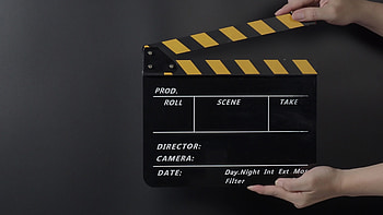 Movie slate close, Hand holding, Stock video footage HD wallpaper