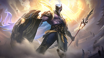 Lunar Guardian Pantheon Skin LoL, video game, League Of Legends, Pantheon (League Of Legends) HD wallpaper