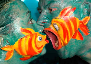 Painted Fish, cool, funny HD wallpaper