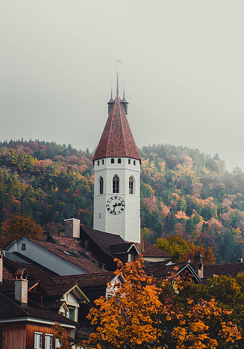 Nature, Trees, Autumn, Architecture, Building, Tower, Chapel HD phone wallpaper