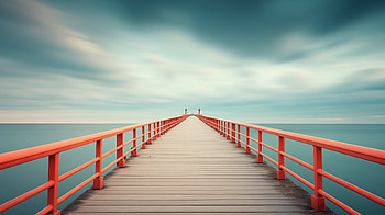 Serenity Pier with Expansive Sky, sky, man made, pier HD wallpaper