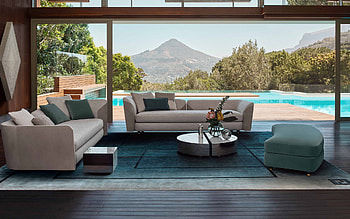 stylish interior design, country house, villa, swimming pool, retro style interior, luxury interior HD wallpaper