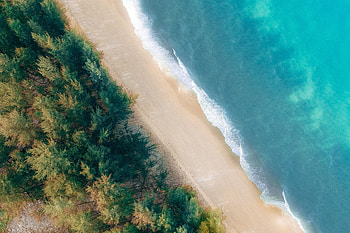 Exotic beach, aerial view, nature HD wallpaper